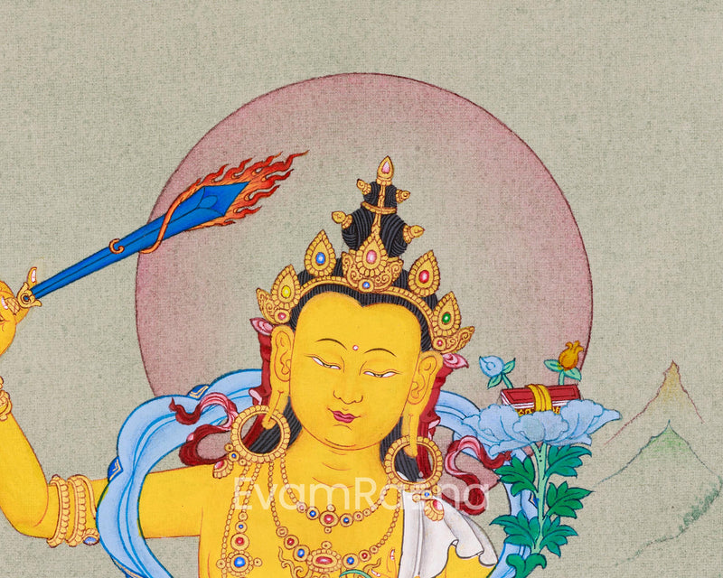 Manjushri, Wisdom Buddha Thangka