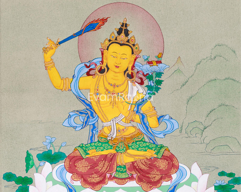 Manjushri, Wisdom Buddha Thangka