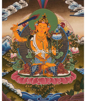 Manjushri Deity Thangka | Wall Hanging Decors
