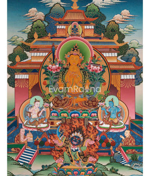 Manjushree With Dharmachakra Mudra Gestures