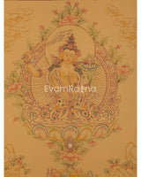 Beautifully Hand-Painted Manjushri Thangka 