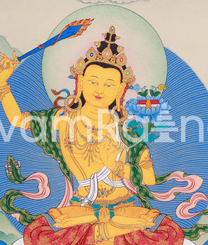 Bodhisattva Manjushree Thangka Print | Bodhisattva of Wisdom | Wall Decors