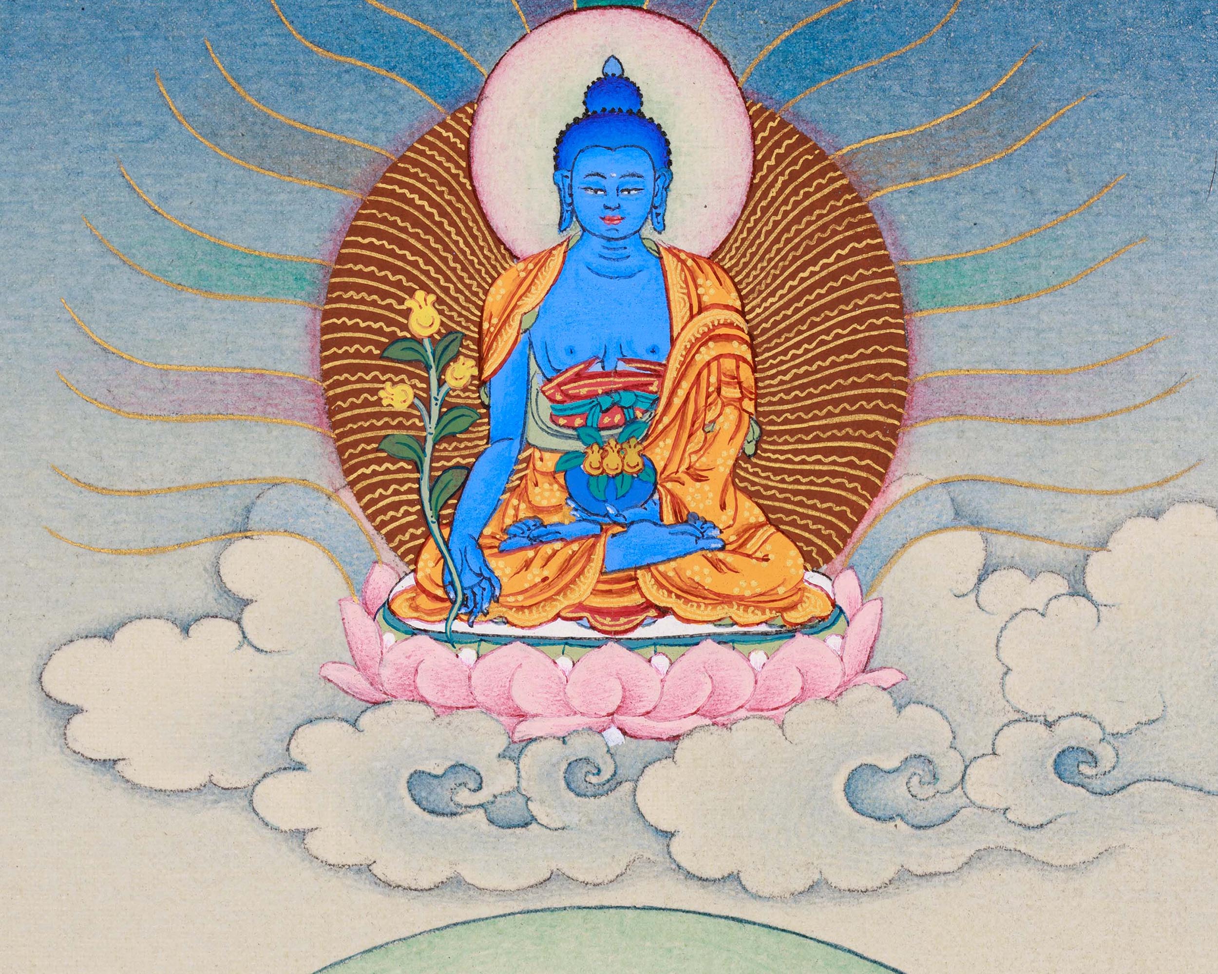 Bodhisattva Manjushree Thangka Print | Bodhisattva of Wisdom | Wall Decors