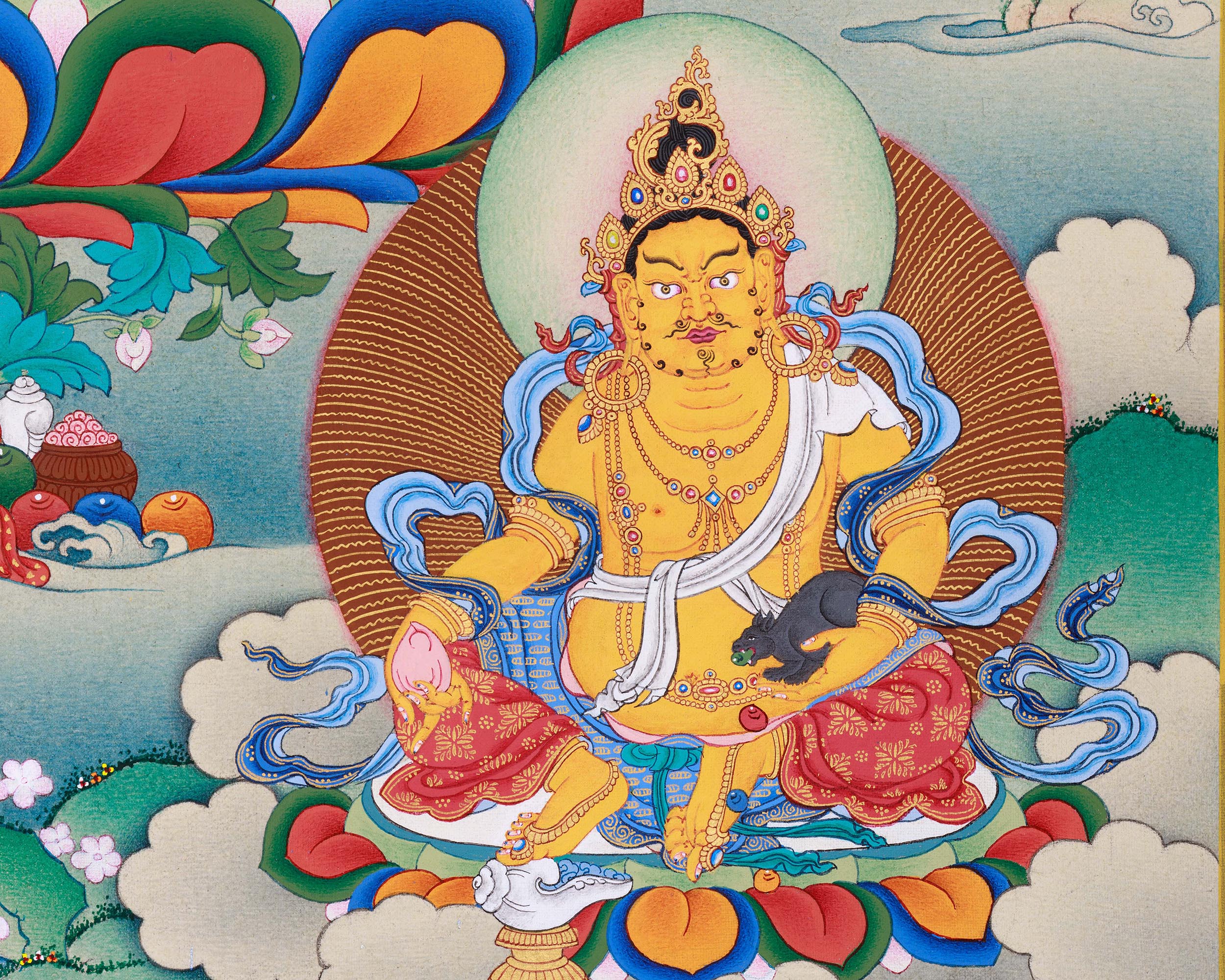 Bodhisattva Manjushree Thangka Print | Bodhisattva of Wisdom | Wall Decors