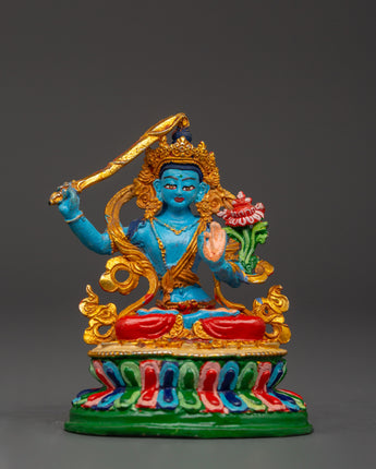Manjushri Gold Plated Idol