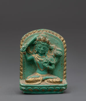 Manjushri Turquoise Statue | Tibetan Buddhist Figurine