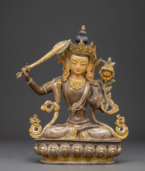 Handcrafted Tibetan Manjushri Statue