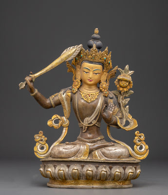 Handcrafted Tibetan Manjushri Statue