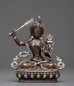 Copper Machine Made Manjushri Statue