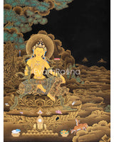 Hand Painted Manjushri Thangka for Home Decor