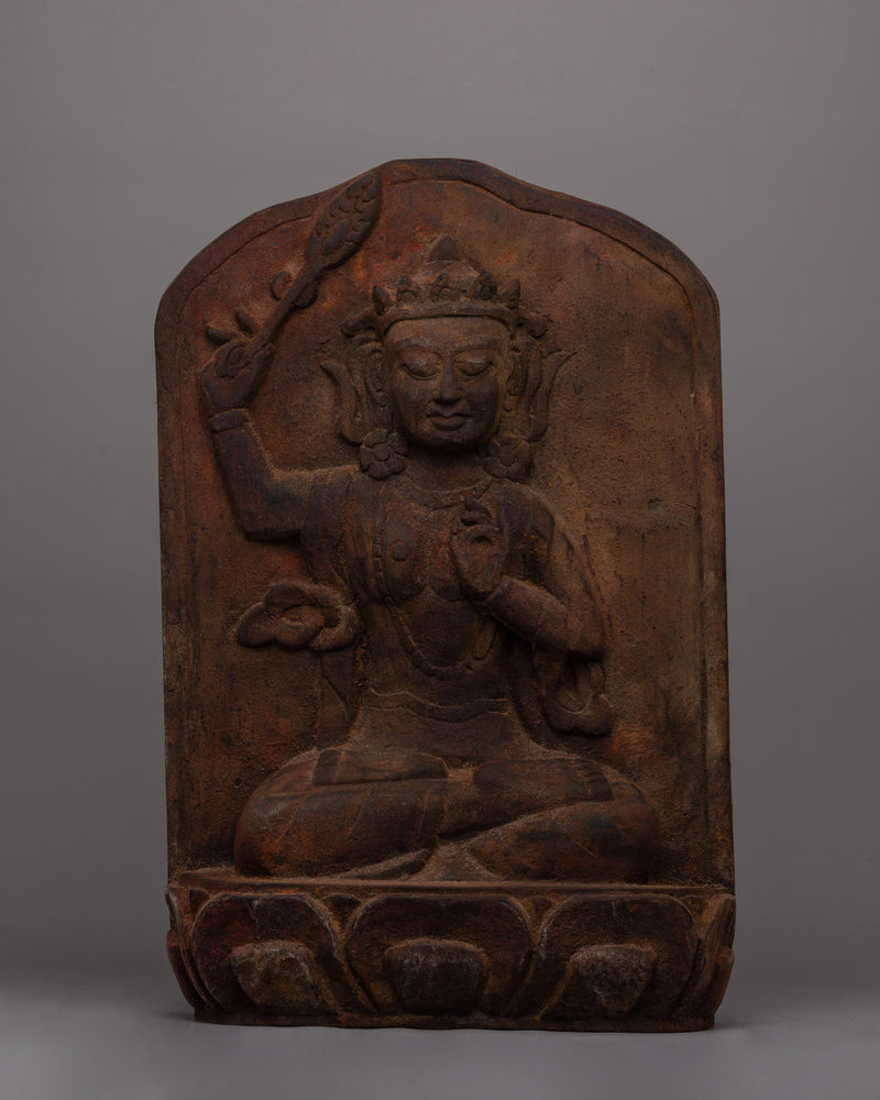 Hand-Carved Manjusri Bodhi Wooden Bodhisattva Statue