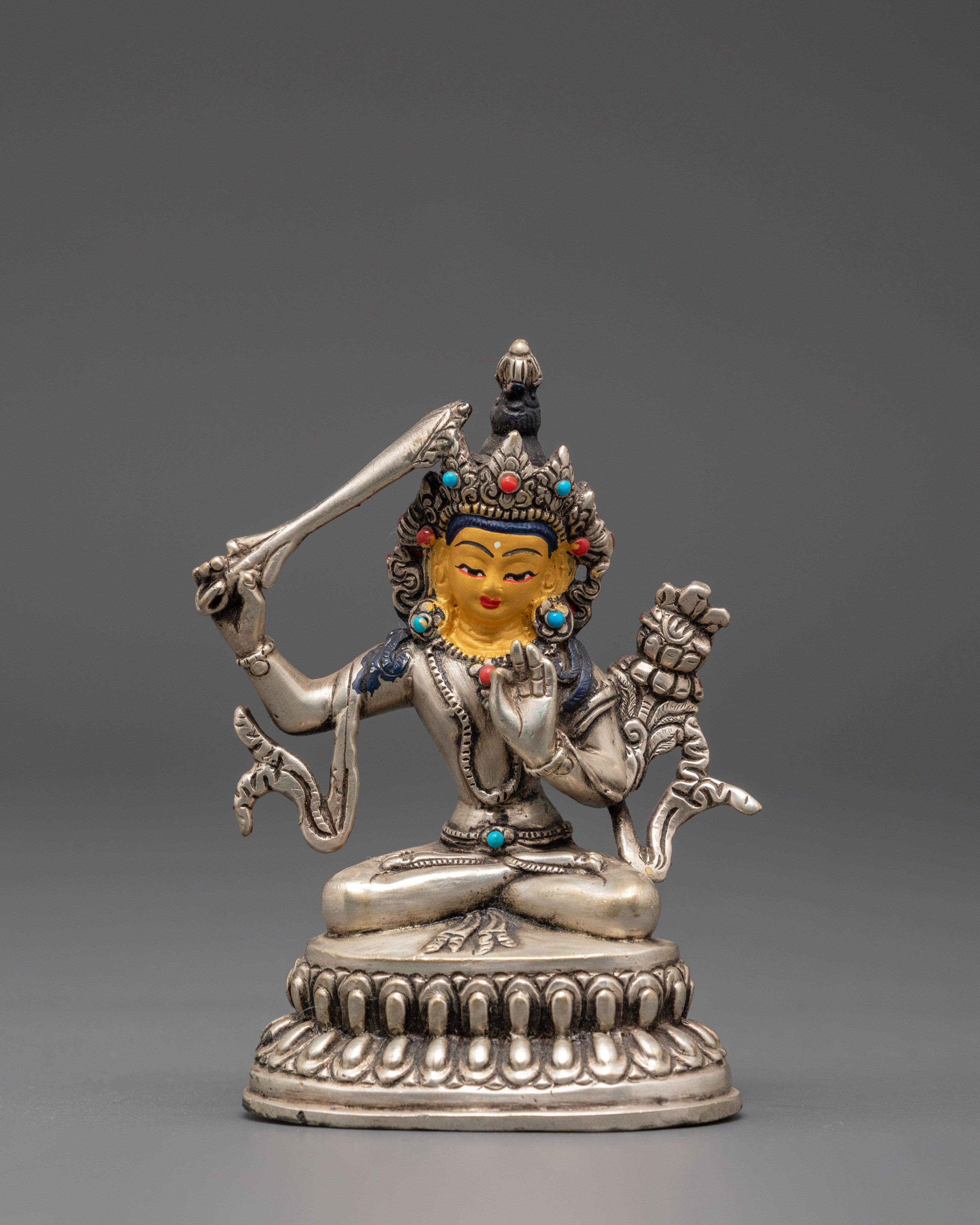 Buddhist Manjushri Boddhisattva Sculpture | Symbol Wisdom and Enlightenment