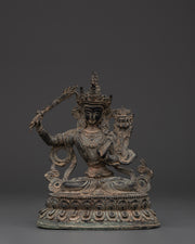 Copper Manjushri Sculpture | Handcrafted Wisdom Deity