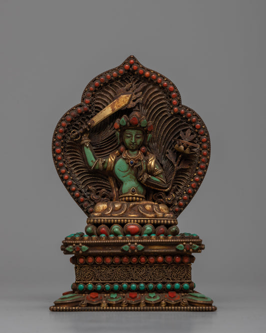 Green Turquoise Manjushri Statue