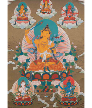 Explore The Compassion With Manjushree Thangka Print