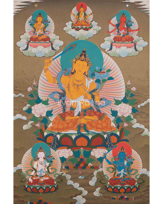 Explore The Compassion With Manjushree Thangka Print 