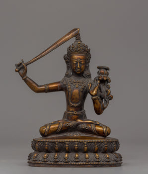Handcrafted Manjushri Buddha Statuec