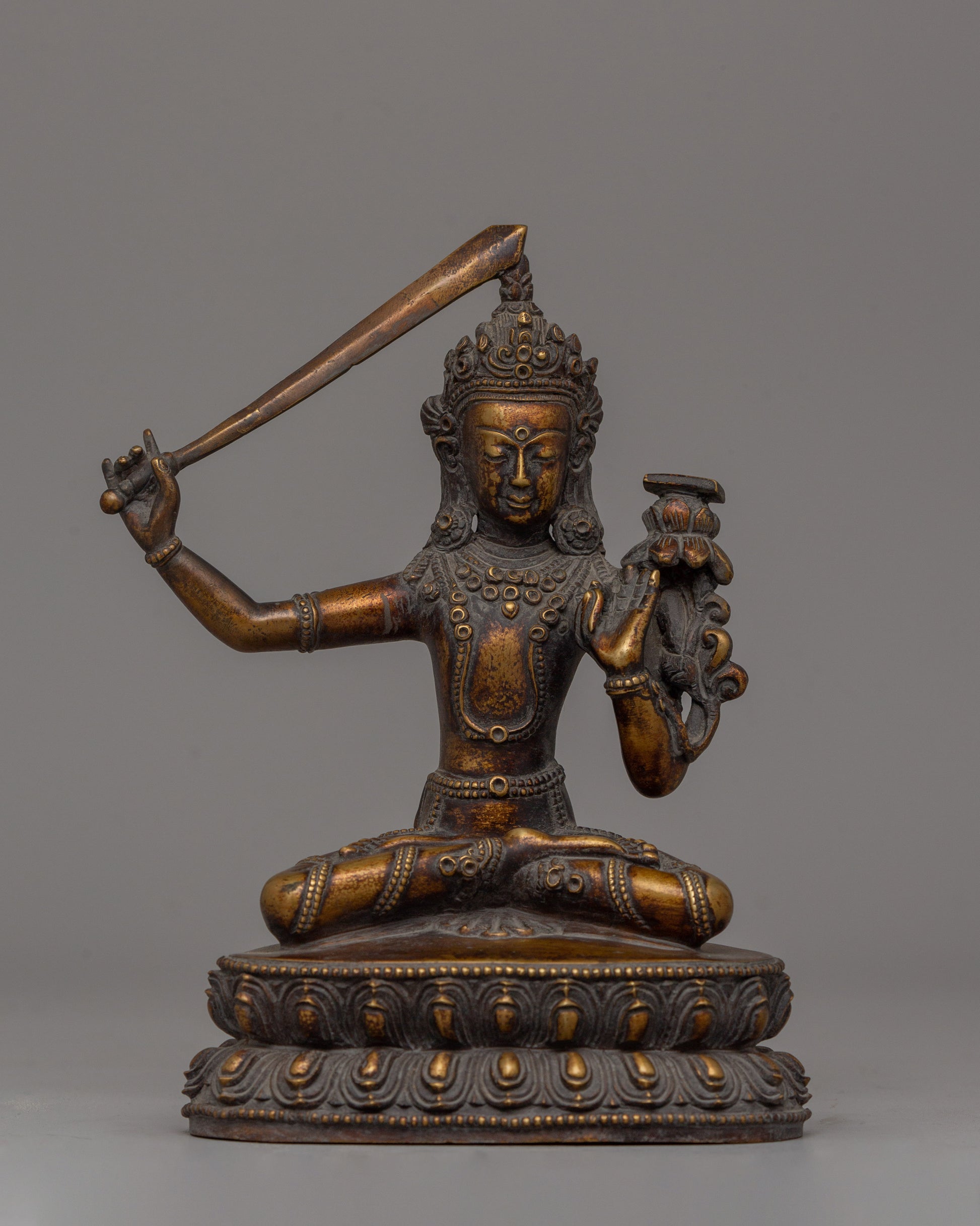 Handcrafted Manjushri Buddha Statuec