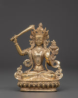 Brass Manjushri Wisdom Statue