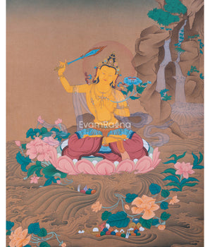 Bodhisattva Of Wisdom Manjushri Thangka Print
