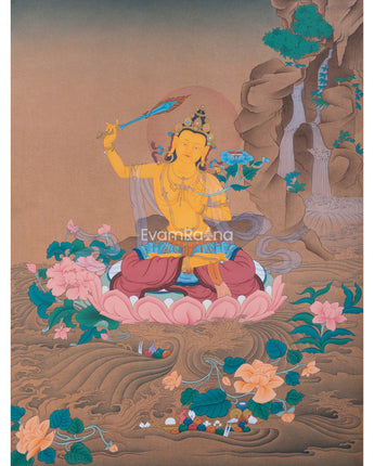 Bodhisattva Of Wisdom Manjushri Thangka Print
