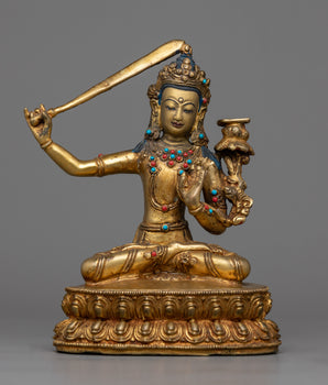Gold Manjushri Statue 