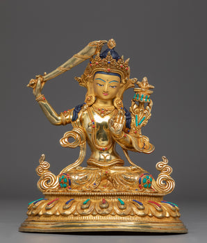 Handmade Manjushri Buddhist Sculpture