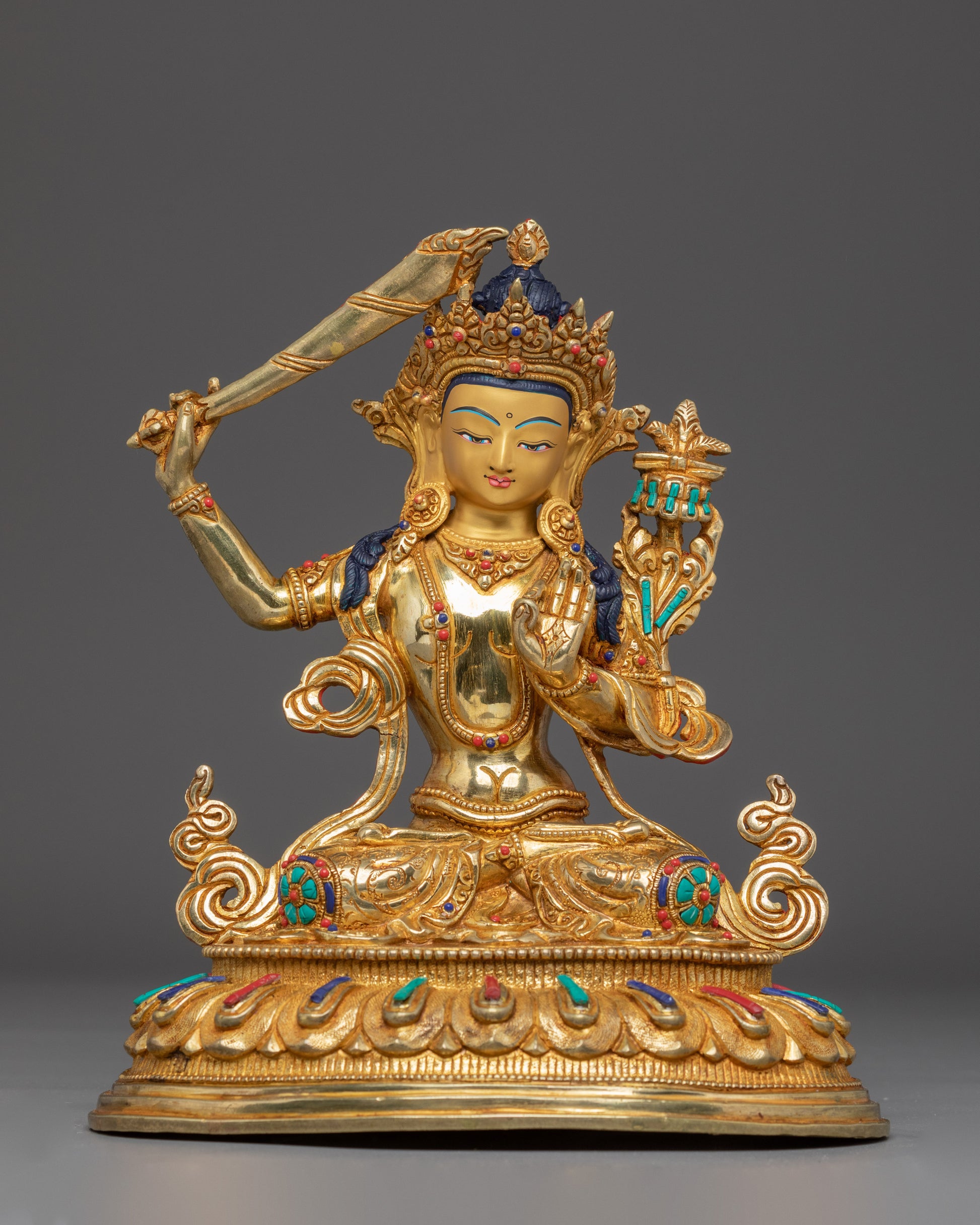 Handmade Manjushri Buddhist Sculpture