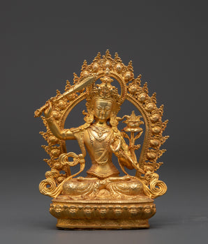 Manjushri Wisdom Bodhisattva Copper statue