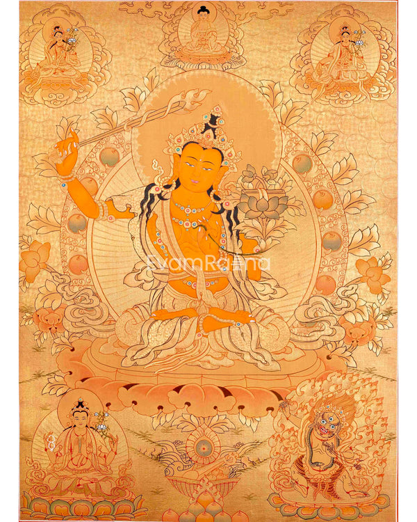 24K Gold Manjushree Thangka