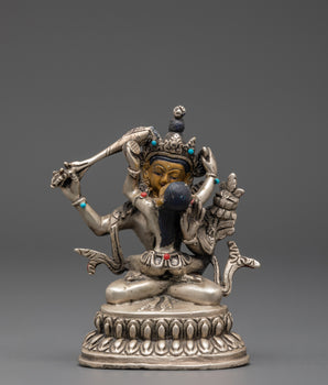 Handmade Silver Plated Manjushri Statue