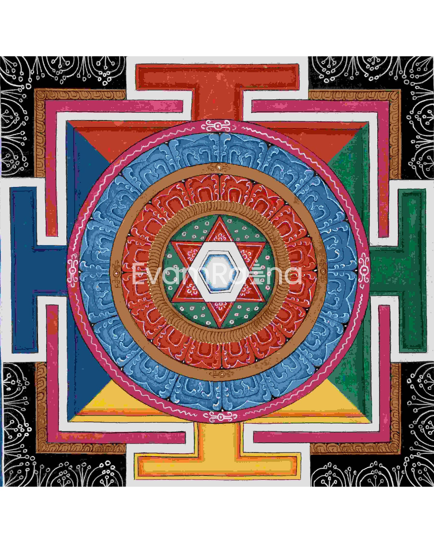 Sri Yantra Mandala | Original Hand Painted Thangka | Mandala Wall Tapestry