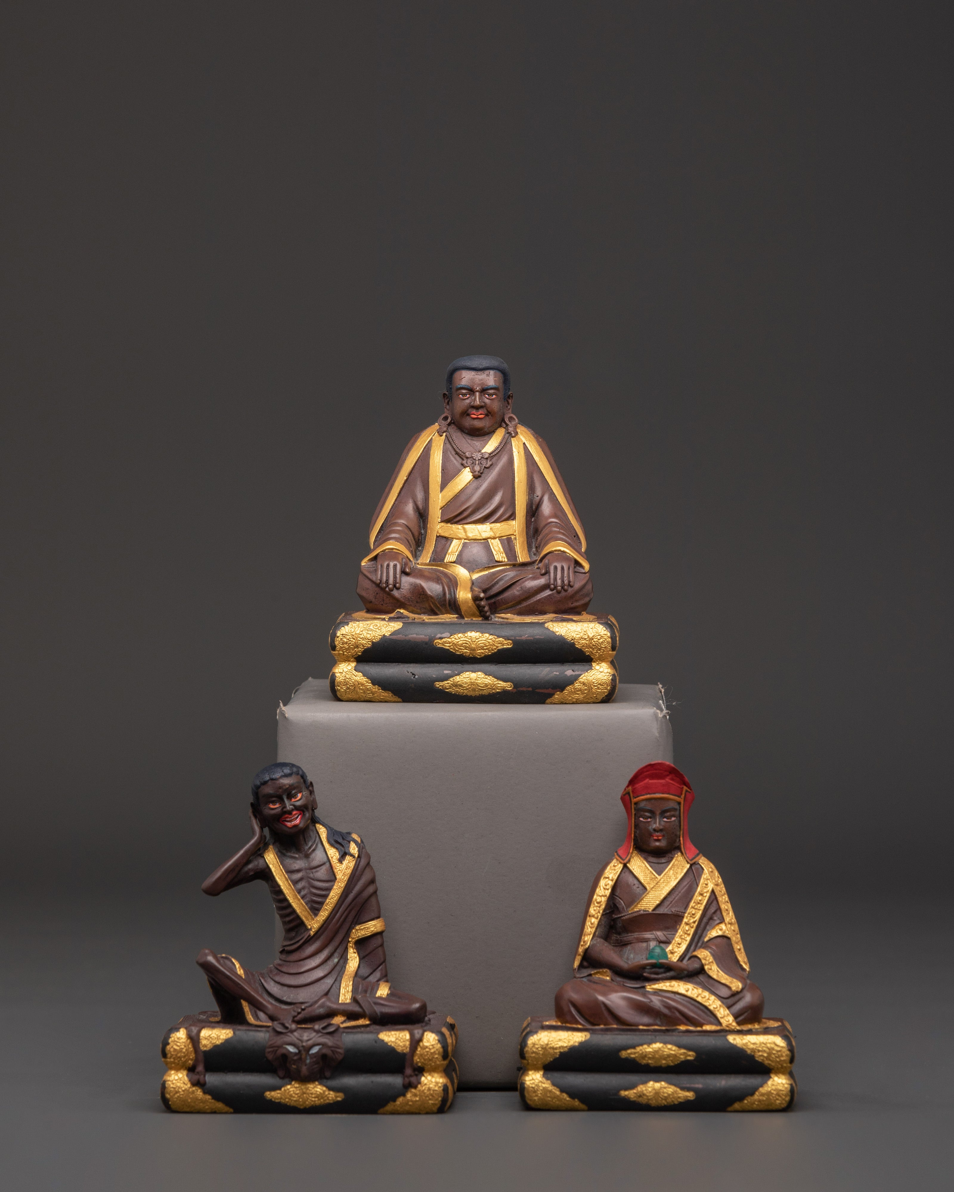 Kagyu Masters Statue Set | Marpa Gampopa Milarepa Buddhist Sculptures