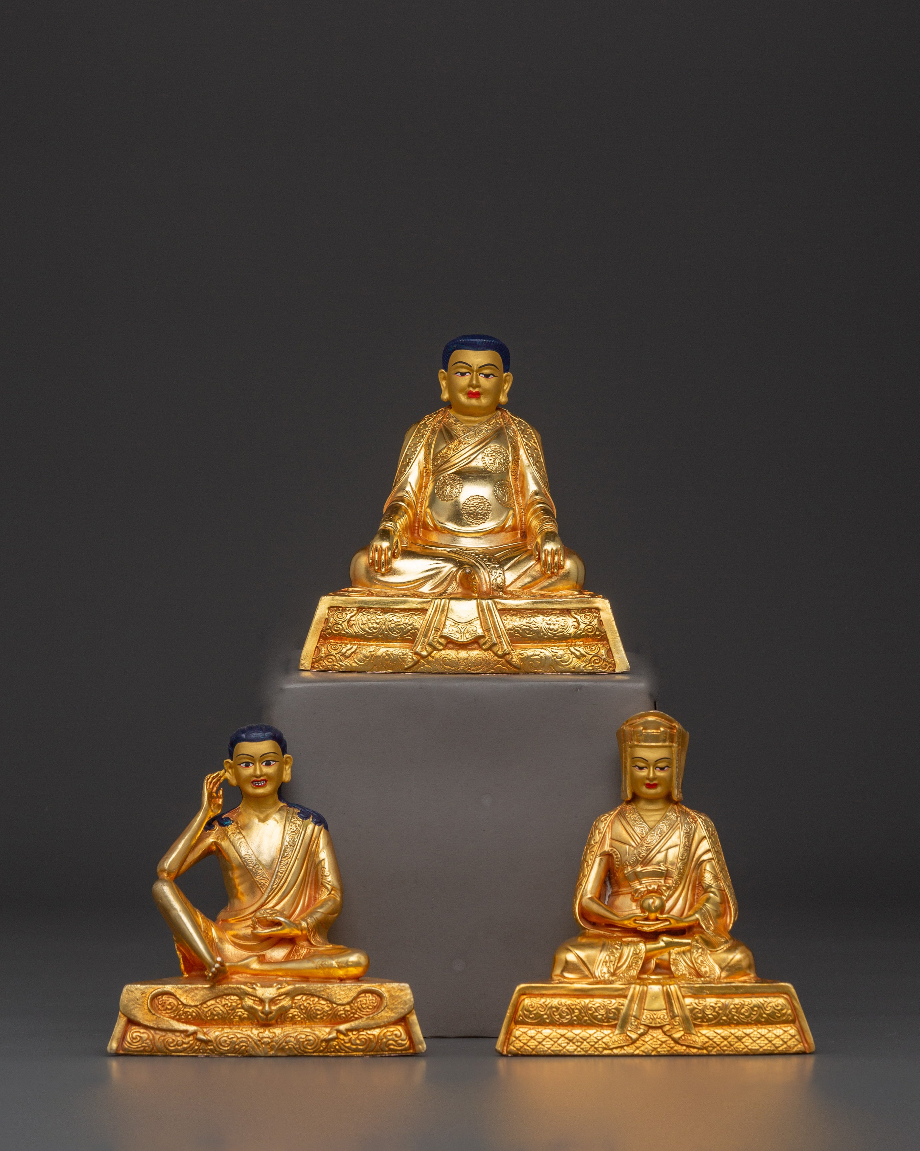 Handcrafted Tibetan Marpha Set | Marpha, Gongopa & Milarepa Statues ...