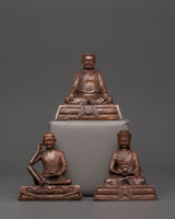 Oxidized Copper Marpha, Milarepa & Gompopa Set