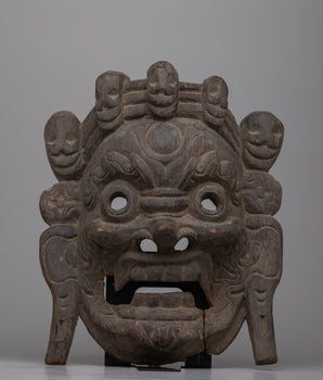 Antique Wooden Mahakala Mask