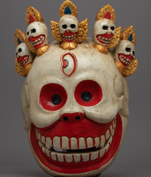 Handmade Wooden Mask of Mahakal