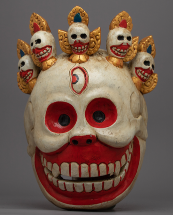 Handmade Wooden Mask of Mahakal
