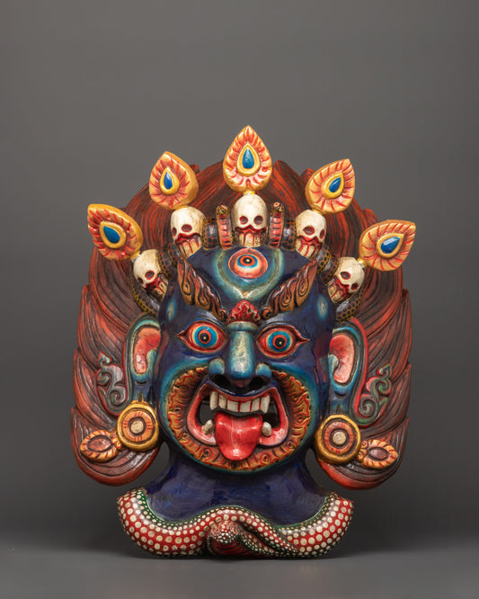 Bhairav Wall Hanging Mask | Traditional Handcrafted Art for Your Home or Sacred Space