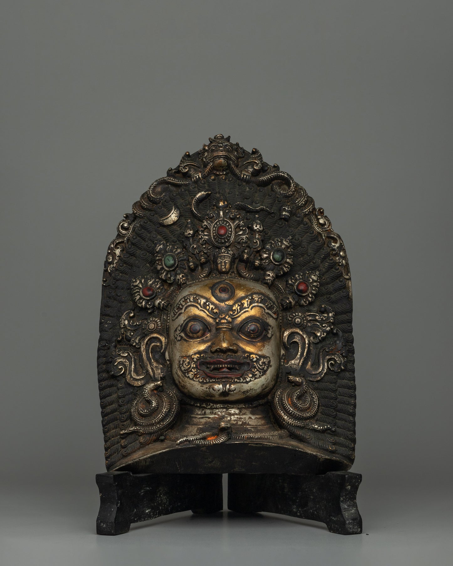 Copper Mahakala Mask with Stand