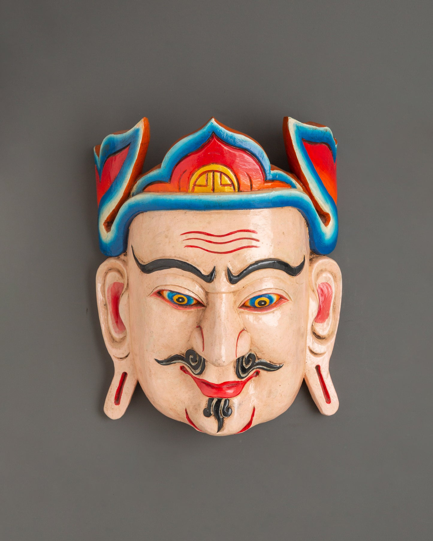 Hand-Carved Padmasambhava Mask