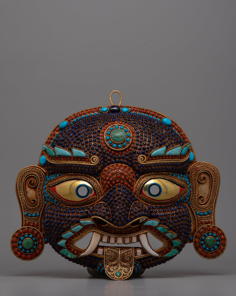 Copper Lakhe Mask | Handcrafted Artistry for Displays