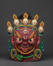 Handcrafted Mahakala Mask with Skull Crown