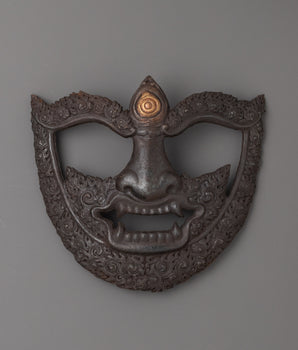 Handcrafted Tibetan Buddhist Mask | Sacred Himalayan Wall Art