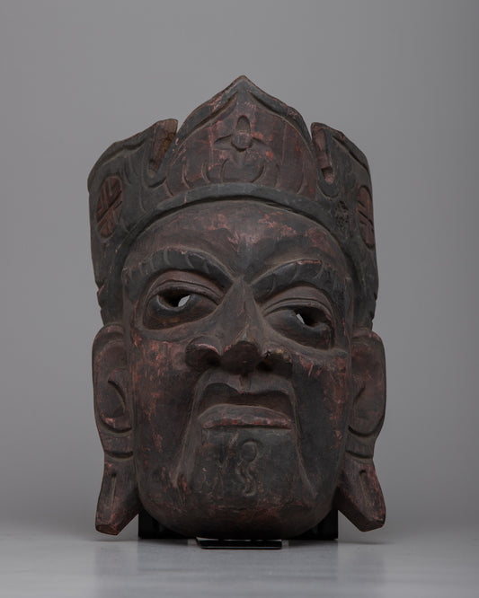 Vintage Wooden Guru Rinpoche Mask