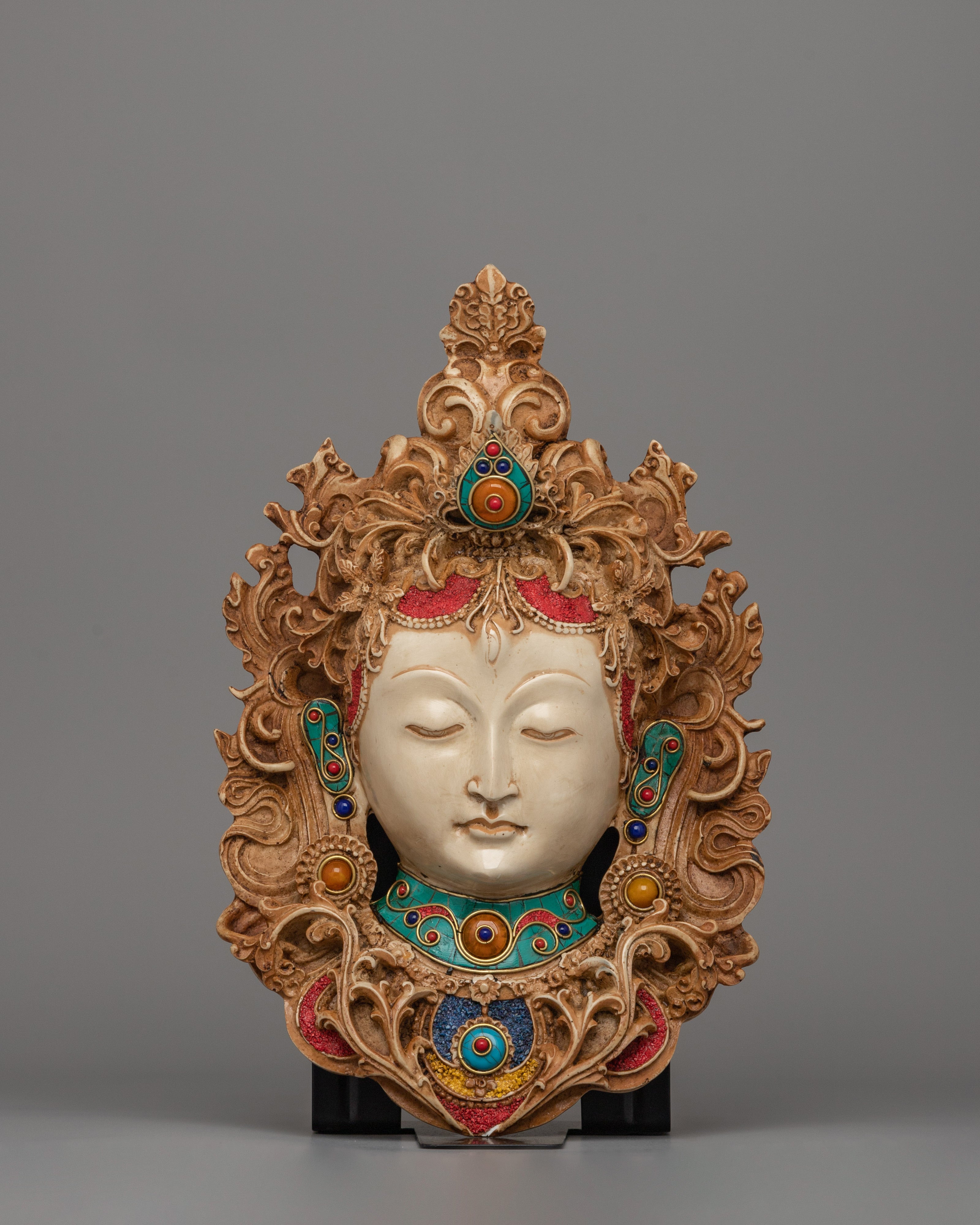 Ceramic Goddess Mask Wall Hanging- A Symbol of Serenity & Grace – Evamratna