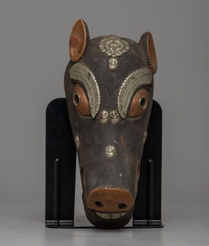 Vintage Wooden Pig Mask