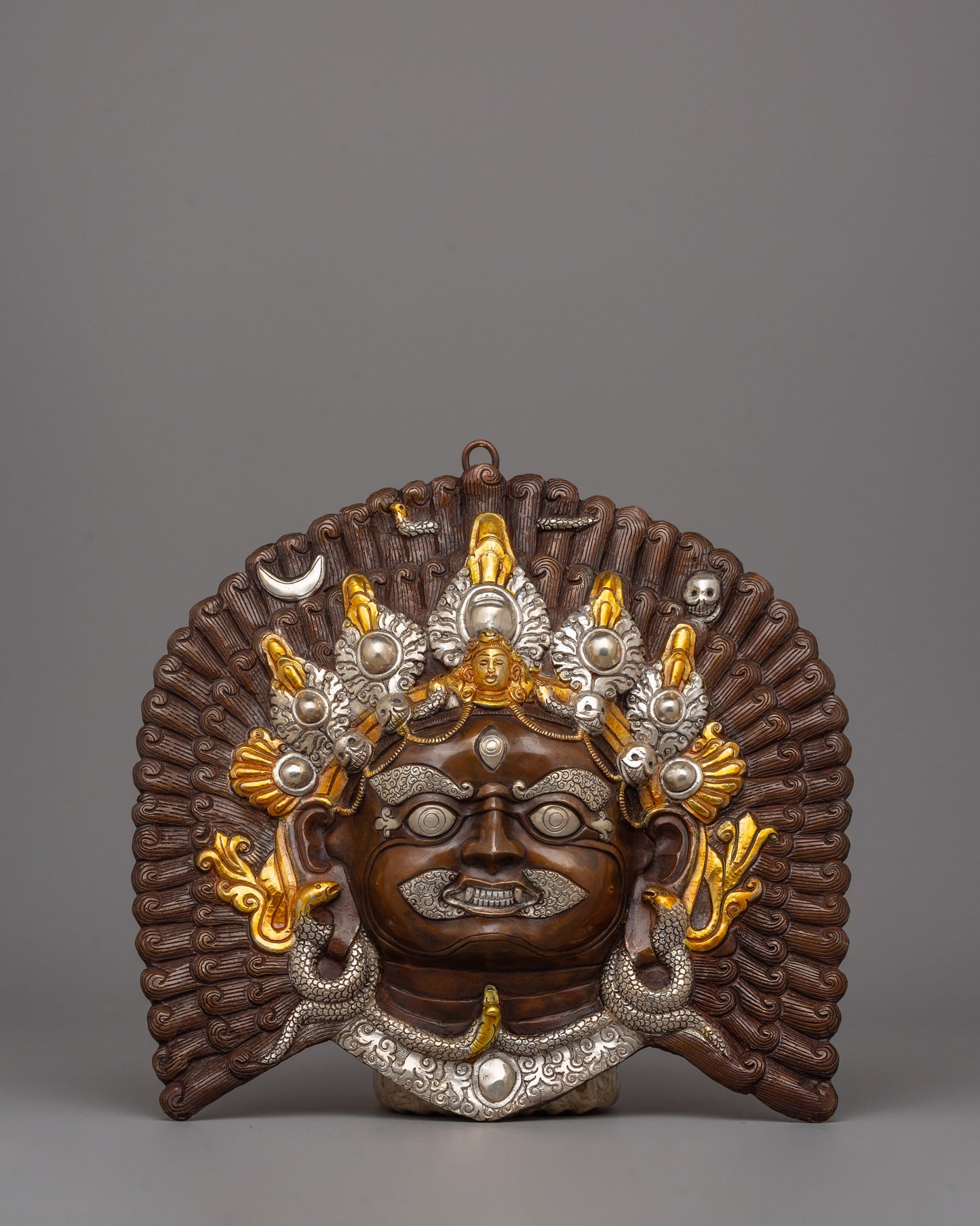 Gold & Silver-Plated Mahakala Mask