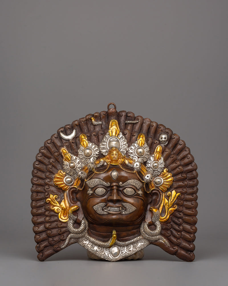 Gold & Silver-Plated Mahakala Mask