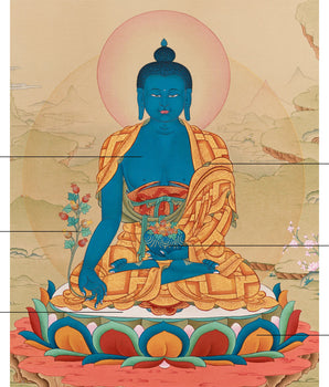 Sangay Menla (Medicine Buddha) Thangka – Traditional Tibetan Healing Art